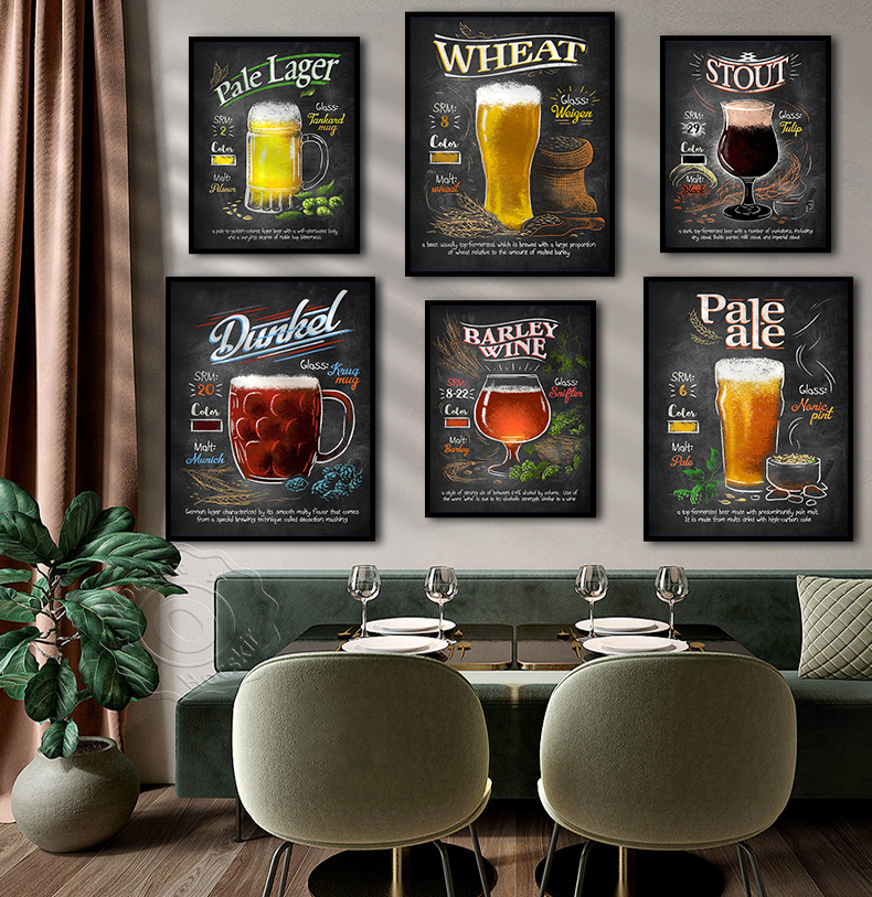 Beer Barley Wine - Retro Beer Poster, Stout Beer Wall