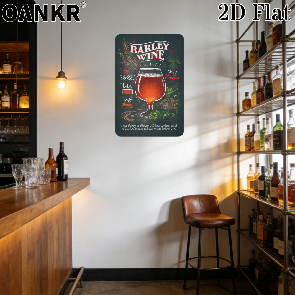 Beer Barley Wine - Retro Barley Wine Beer Poster Metal