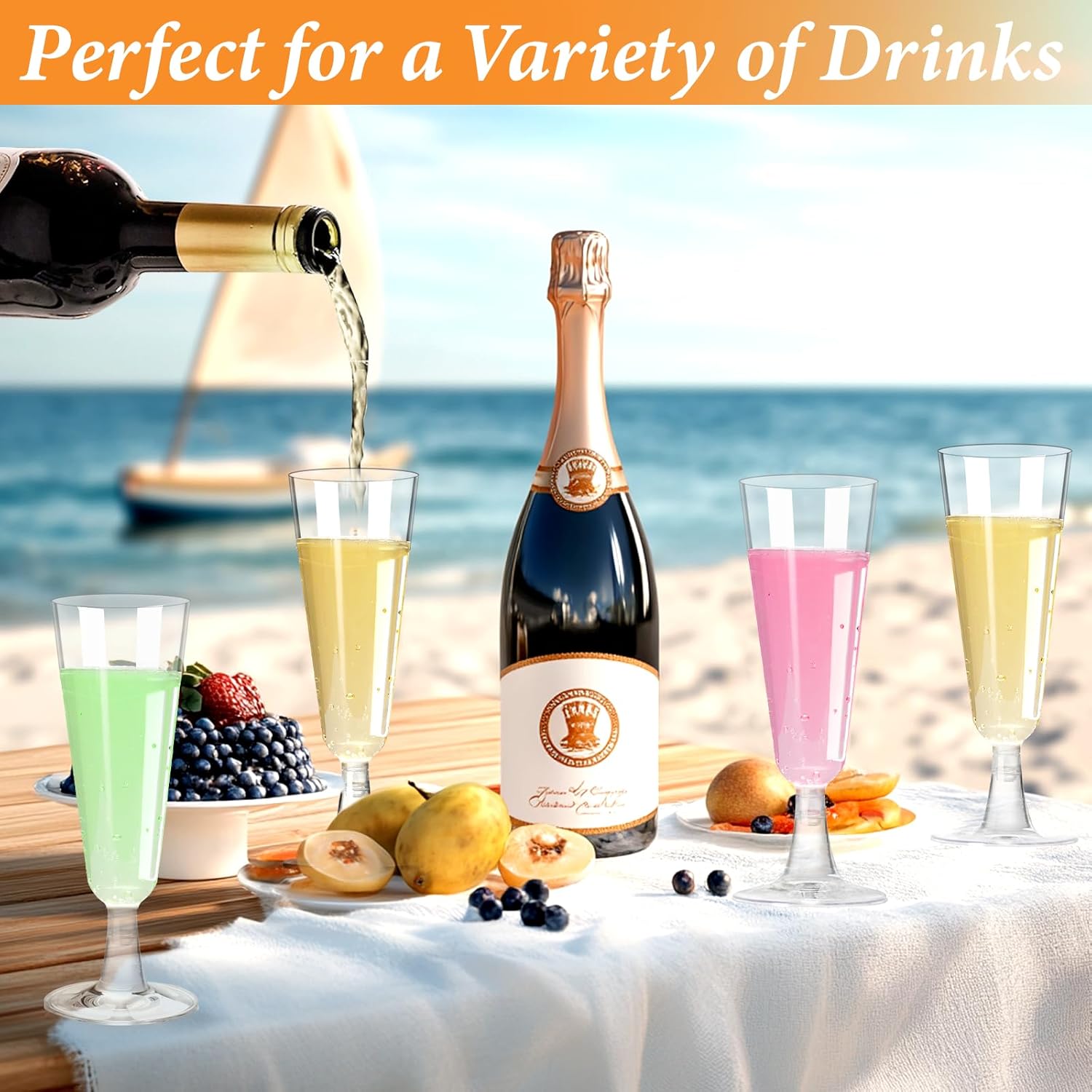 Plastic Champagne Flutes 40 Pa – Wine & Beer Guayaquil recenzja i cena